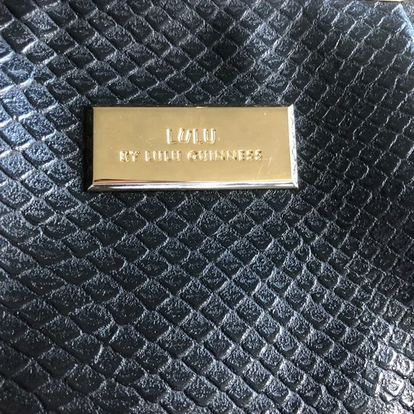 LuLu By LuLu Guinness Reptile Faux Leather Crossbody Bag, Black - Picture 6 of 12